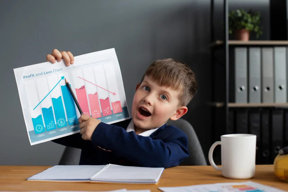 Parent and child reviewing progress analytics dashboard together